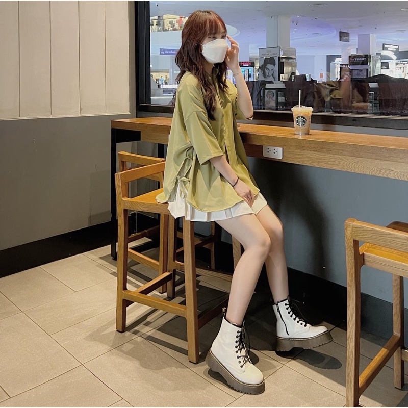 ÁO SƠ MI LỤA THẮT DÂY EO (ảnh thật/sẵn)