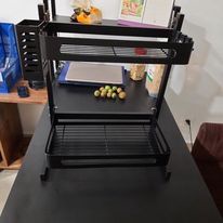 FREESHIP KỆ GIA VỊ 2 TẦNG ĐẦY ĐỦ MÓC TREO, GIÁ DAO THỚT VÀ ỐNG ĐŨA , CHẤT LIỆU THÉP CAO CẤP SƠN TĨNH ĐIỆN