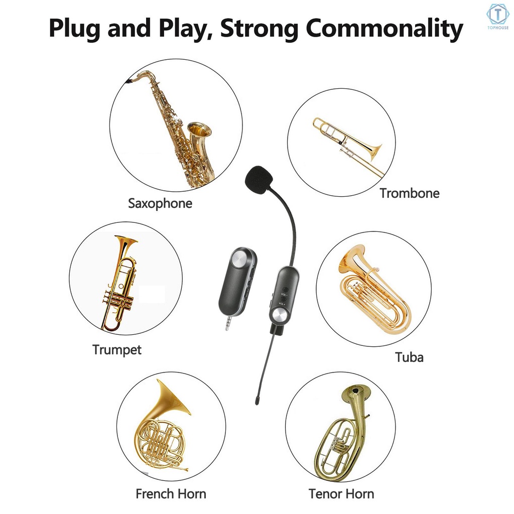 Bộ micro không dây UHF kèm phụ kiện chuyên dụng cho kèn Saxophone