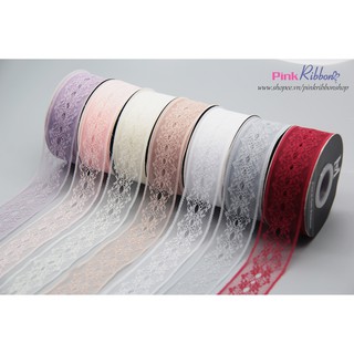 Set 5M Ren lưới hoa nhiều màu cỡ 4cm, phụ liệu may mặc, phụ kiện tóc, nơ kẹp, nơ bờm, viền váy áo