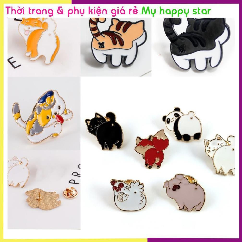 Ghim cài mèo - gà - gấu các loại dễ thương trang trí quần áo, ba lô, mũ, khăn...