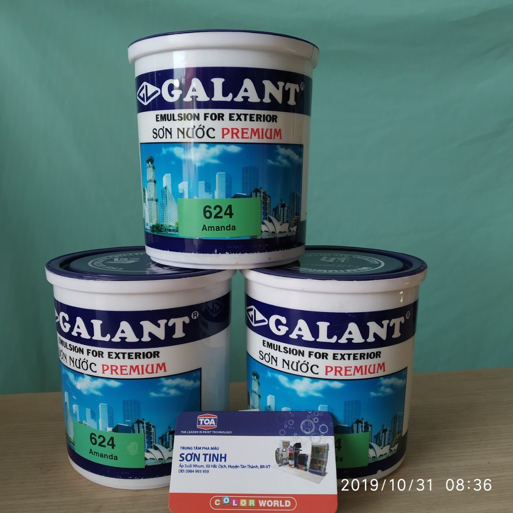 Sơn nước ngoại thất Galant màu xanh lá 624 ( 800ml ~ 1Kg )