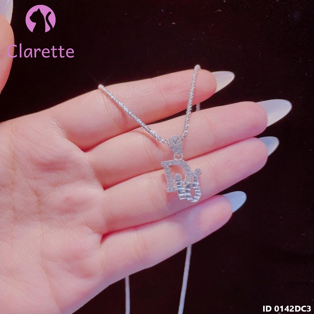Dây chuyền bạc mặt chữ Dior nhiều kiểu Clarette 0142DC