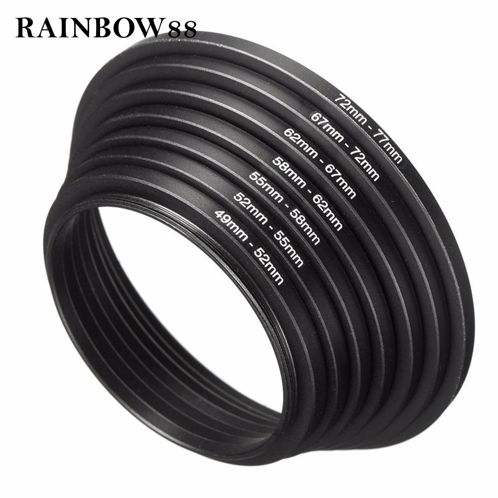 rainbow88 7pcs Step Up Aviation Aluminum Alloy Adapter For Cameras Ring Set Fashion