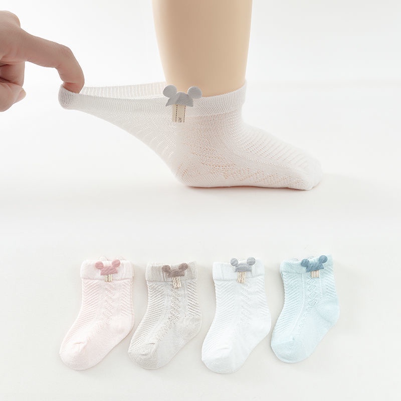 Đôi vớ Cotton phối lưới thoáng khí thời trang xuân thu cho bé