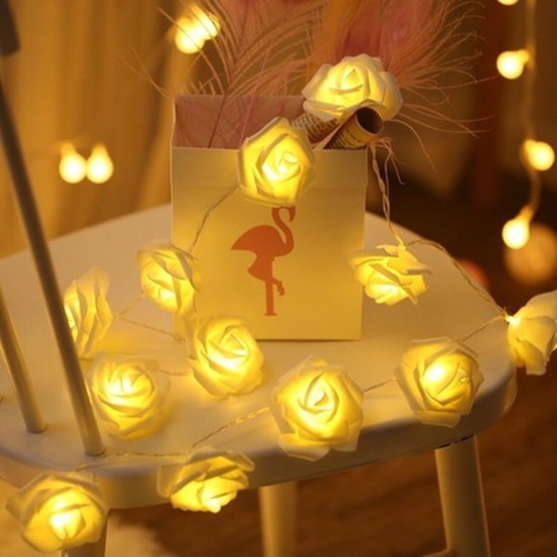 Dây đèn 20 LED thiết kế hoa hồng 2.5m dành cho trang trí