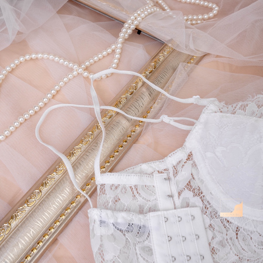Áo Corset ren thiết kế LAREINA BRA - LRTK003 viền đính cúc cao cấp
