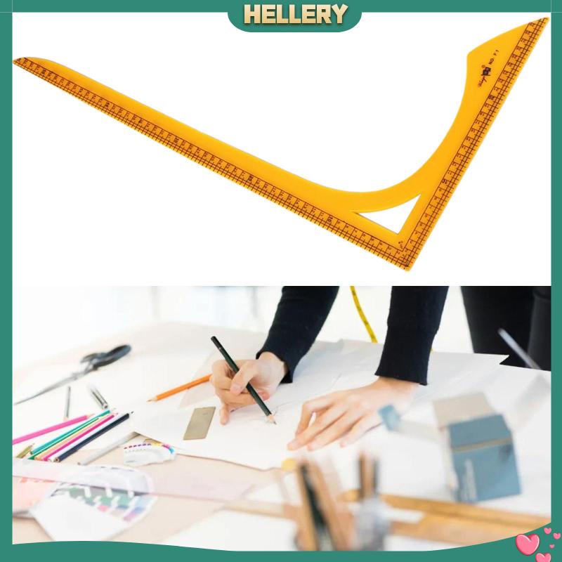 Thước Nhựa Hình Chữ L Màu Nâu Dùng Cắt May Vá Tiện Dụng