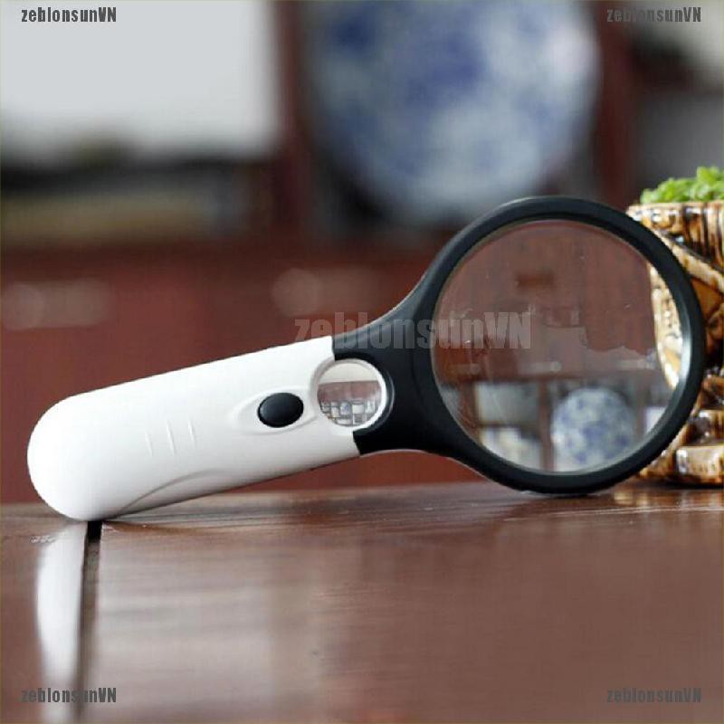 sun.vn Kính lúp cầm tay 45X gắn đèn LED dùng đọc sách ☀# | BigBuy360 - bigbuy360.vn