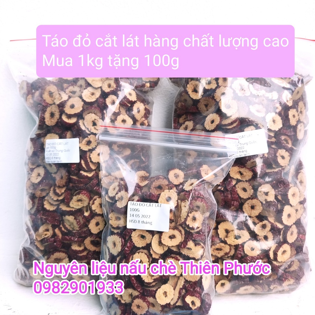 táo đỏ sấy cắt lát - 1kg tặng 100g chỉ 99k