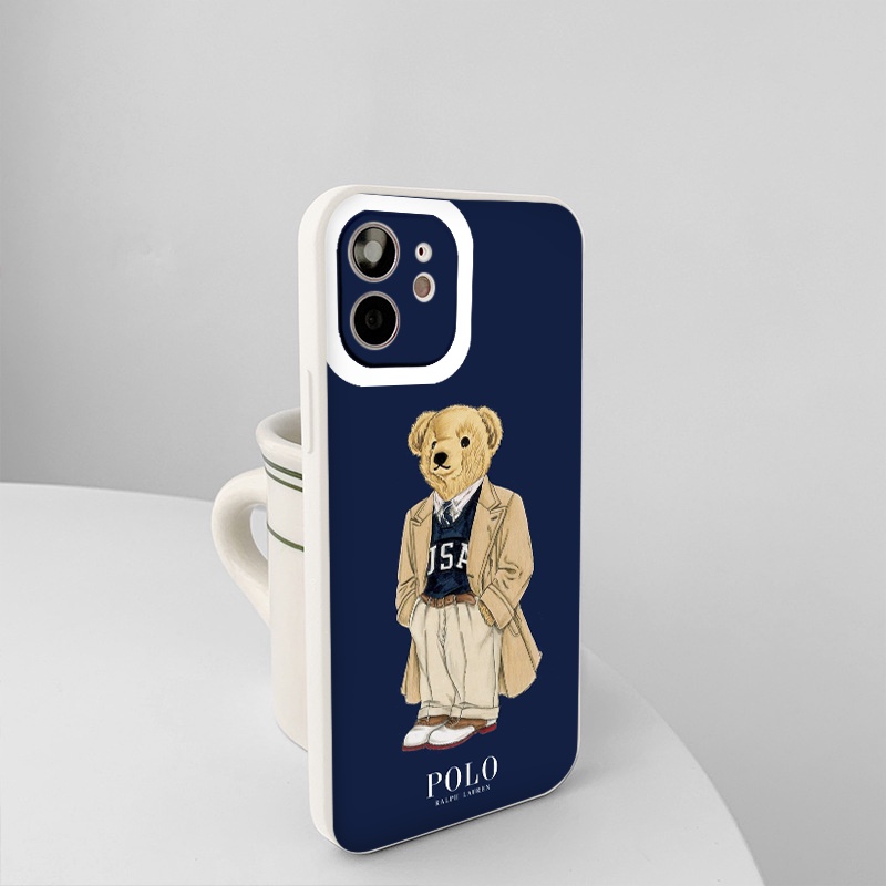 Ốp iphone - Ốp lưng iphone cạnh vuông viền camera Polo bear dành cho ip 6 đến 14promax - ng197