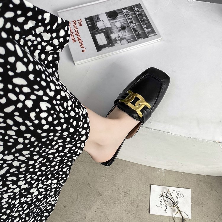 Giày Búp Bê Da Giả Mũi Vuông Thời Trang Cho Nữ