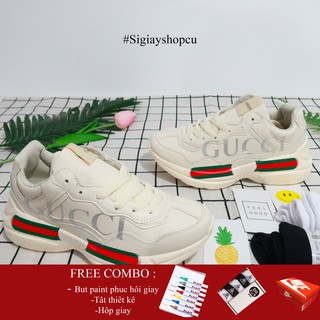 [Tặng quà 100k + Freeship] SẴN HÀNG giày thể thao Guc.c.i Rhyton model logo ngang