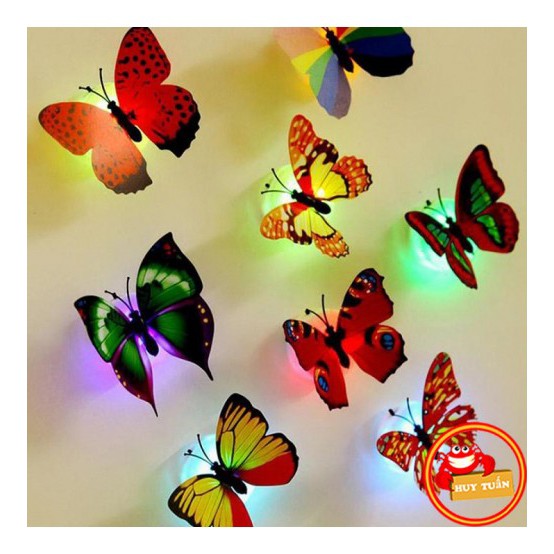 Combo 400 Đèn LED hình con bướm xinh xắn dán tường #nlvshop2016