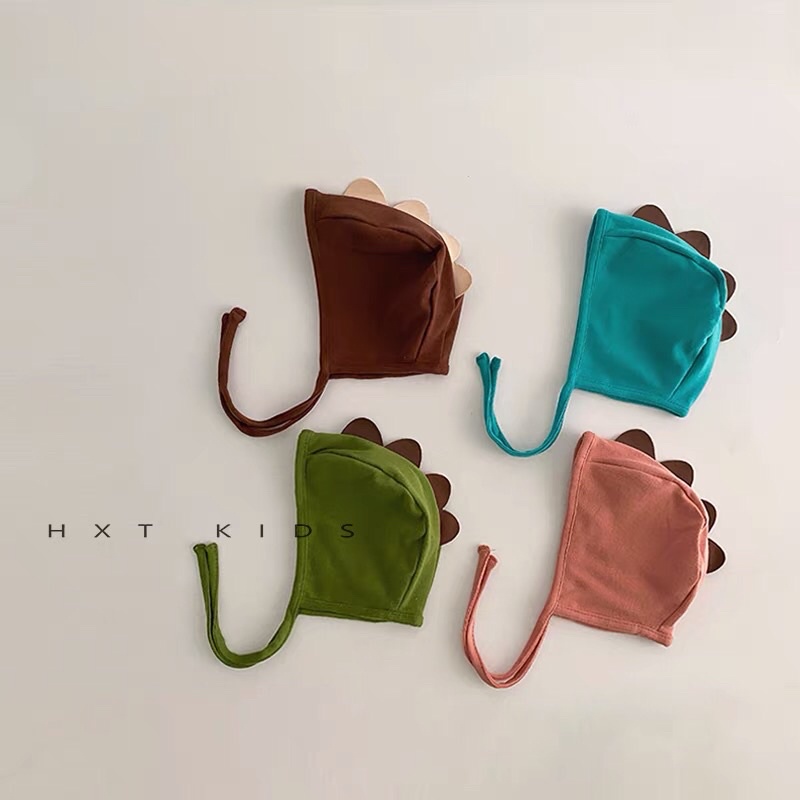 Mũ cotton khủng long siêu đáng yêu cho bé ( 3 tháng - 2 tuổi ) có dây buộc