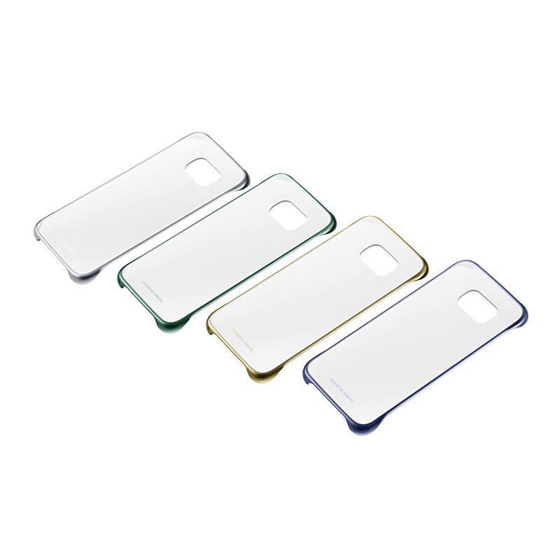 Ốp clear cover chính hãng galaxy S6 edge- Viền màu xanh