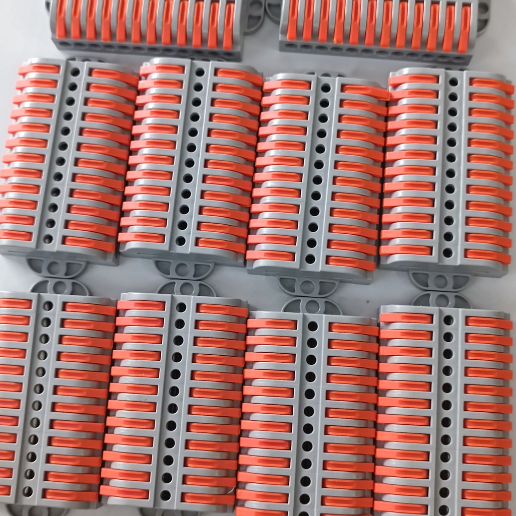 Cút Nối Dây Điện nhanh thông minh có lỗ gắn cố định 12P 12 cổng vào 12 cổng ra LT223-12