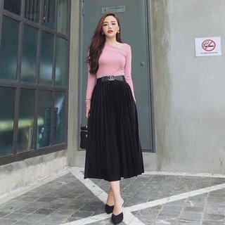 chân váy xếp ly