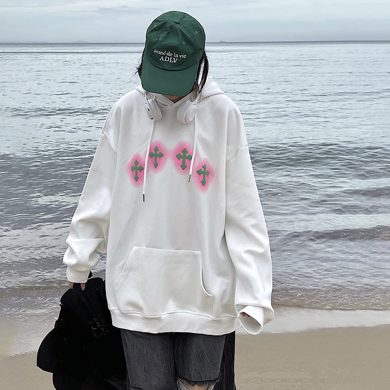 NRVP Áo hoodie nữ tay dài dáng rộng thời trang phong cách Hàn Quốc