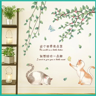 Decal giấy dán tường [MẪU MỚI] Decan Mèo Cưng