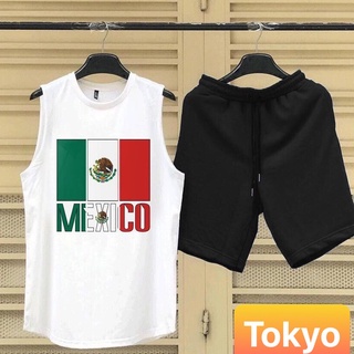 Set bộ ba lỗ thể thao mexico, đồ bộ thể thao nam vải lụa siêu thoáng mát hàn quốc sang chảnh mùa hè - dubati fashion