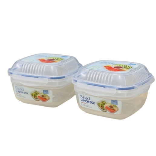 Hộp đựng Salad Lock&Lock kèm khay nước sốt 1.6L HSM8450T, hàng chính hãng