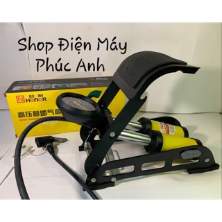 Bơm đạp chân 2 ống dành cho ô tô xe máy Hiệu HONOR