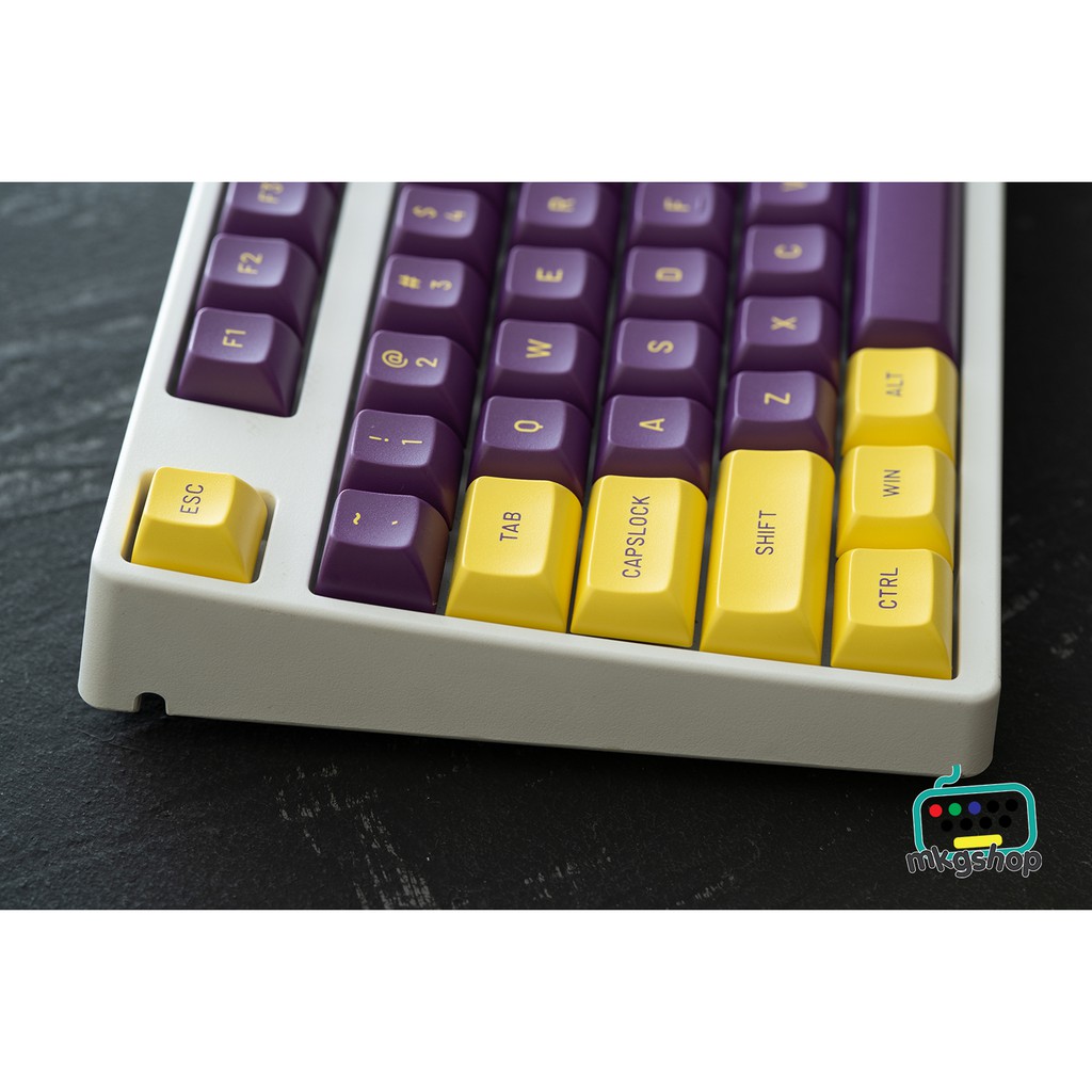 Nút bàn phím keycap DSA vàng tím dye-sub Filco, IKBC, Leopold, Keychron, Nj68