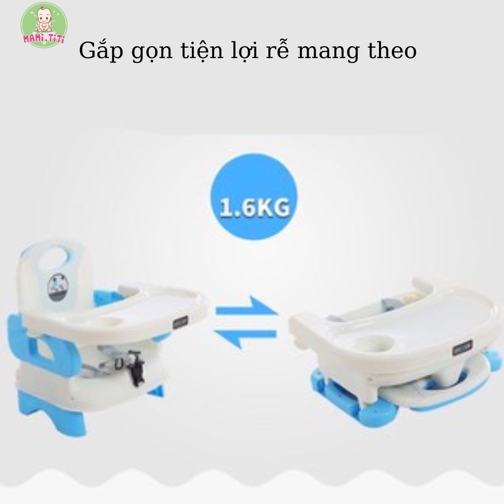 [ Tặng Kèm Yếm lilon/ Thìa Báo Nóng ] Ghế Ăn Dặm Cho Bé Gấp Gọn Kèm Chân Sắt 3 Chế Độ Điều Chỉnh Cao Thấp