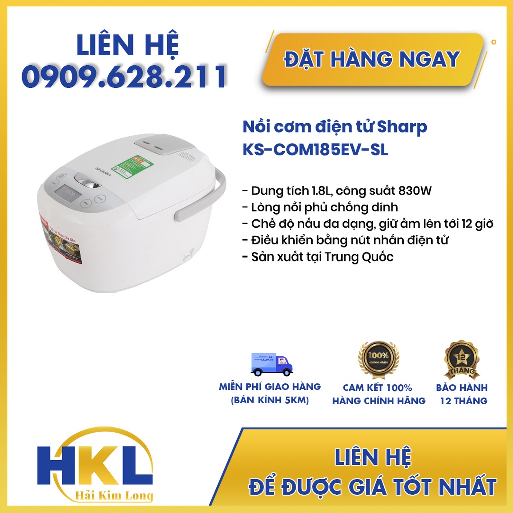 Nồi cơm điện tử Sharp KS-COM185EV-SL