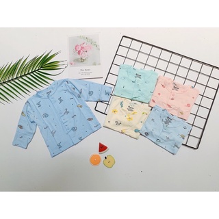 Combo 10 áo dài sơ sinh cho bé, áo dài tay thun lạnh cho bé