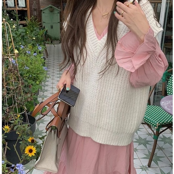 Áo Sweater Dệt Kim Cổ Chữ V Thời Trang Mùa Thu Cho Nữ 77