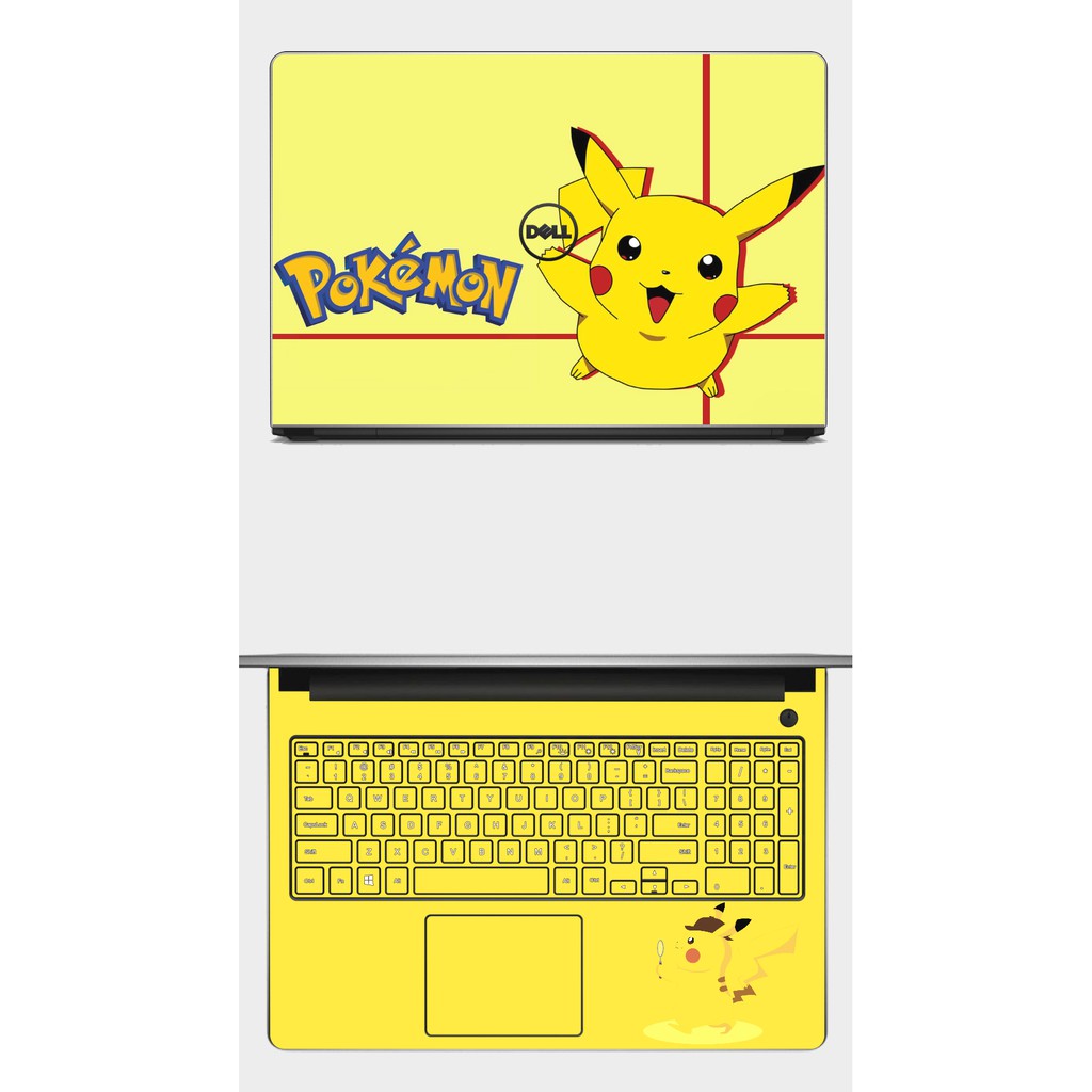Skin Laptop in hình Pikachu- POKEMON. Full các dòng máy: Asus, Acer, Dell, Hp,... In hình theo yêu cầu