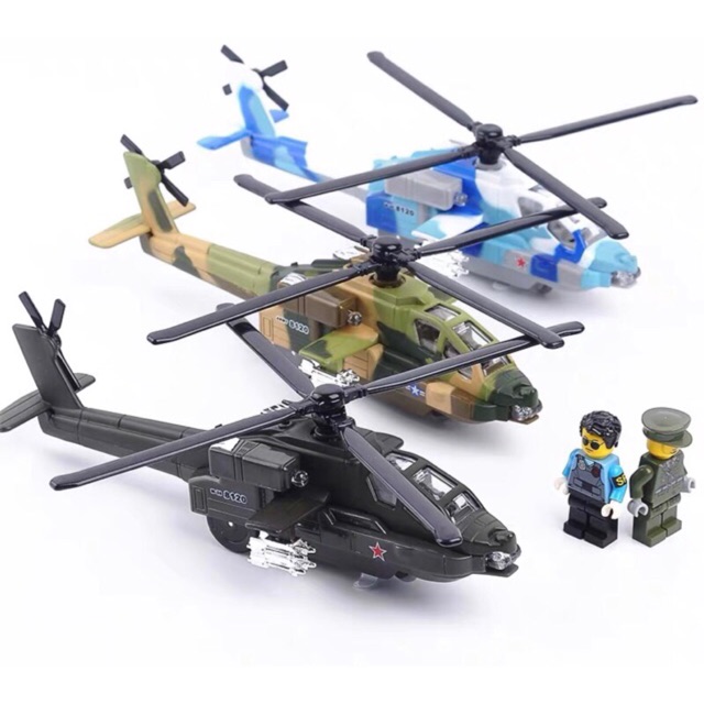 Ảnh thật  Mô Hình Trực Thăng Chiến Đấu Apache 8120 Army  Dài 20cm