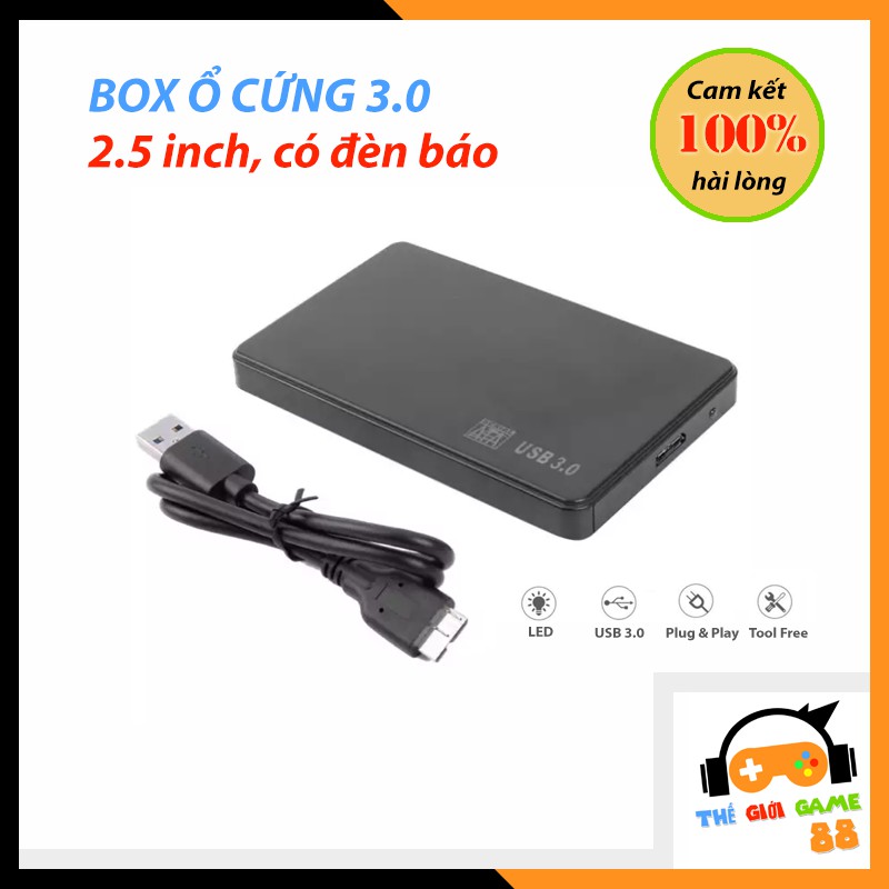 Hộp ổ cứng di động chuẩn kết nối USB 3.0, dùng cho HDD SSD 2.5 inch (HDD Box ổ cứng tốc độ 3.0 - 2.5 inch)