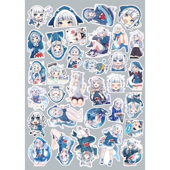 Sticker Gawr gure Hololive decal ép lụa khác nhau/hình dán vtuber Gawr gure