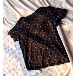 Áo thun cotton hoa nhí