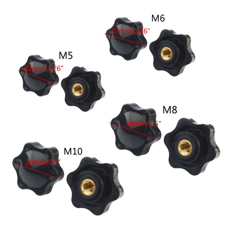 Set 10 Đai Ốc Hình Ngôi Sao M5 M6 M8 M10