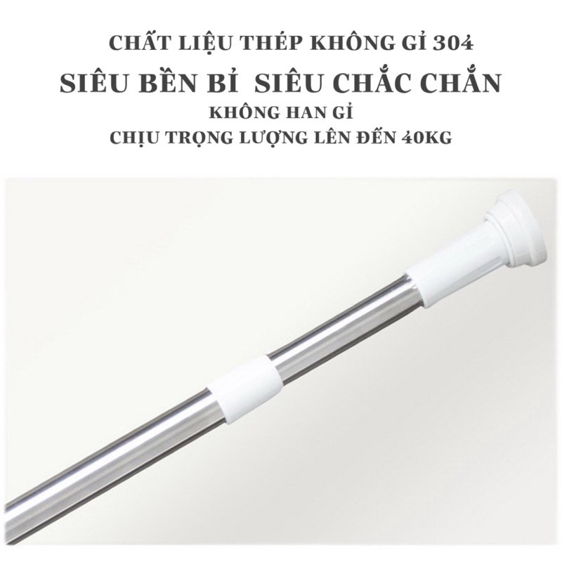 THANH TREO INOX 304 ĐA NĂNG THANH TREO RÈM KHÔNG CẦN KHOAN