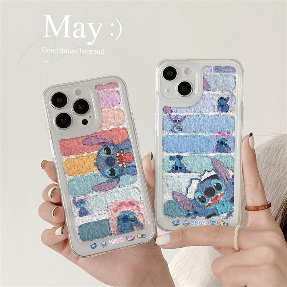 Ốp Điện Thoại Trong Suốt Họa Tiết Hoạt Hình Disney Stitch Dễ Thương Cho iPhone 13 12 11 X XS Pro Max XR Lilo &amp; Stitch 7 8 Plus