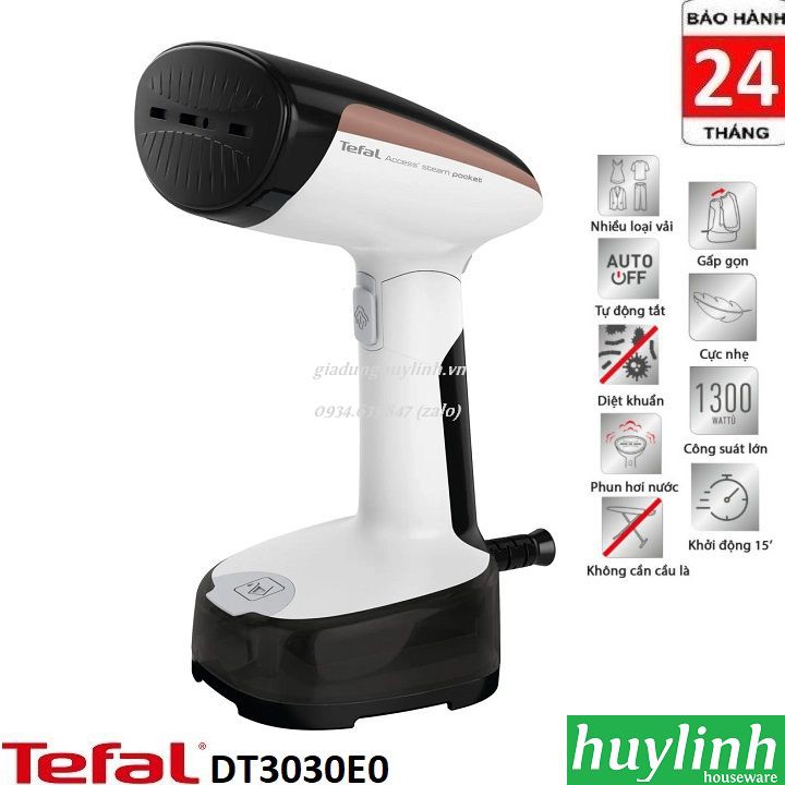 [Mã ELHAMS5 giảm 6% đơn 300K] Bàn ủi hơi nước cầm tay Tefal DT3030E0 - 1300W