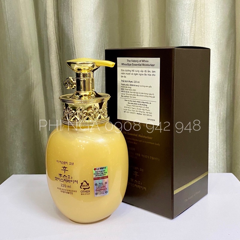 WHOO SPA - DƯỠNG THỂ WHOO FULL 220ML CÓ TEM