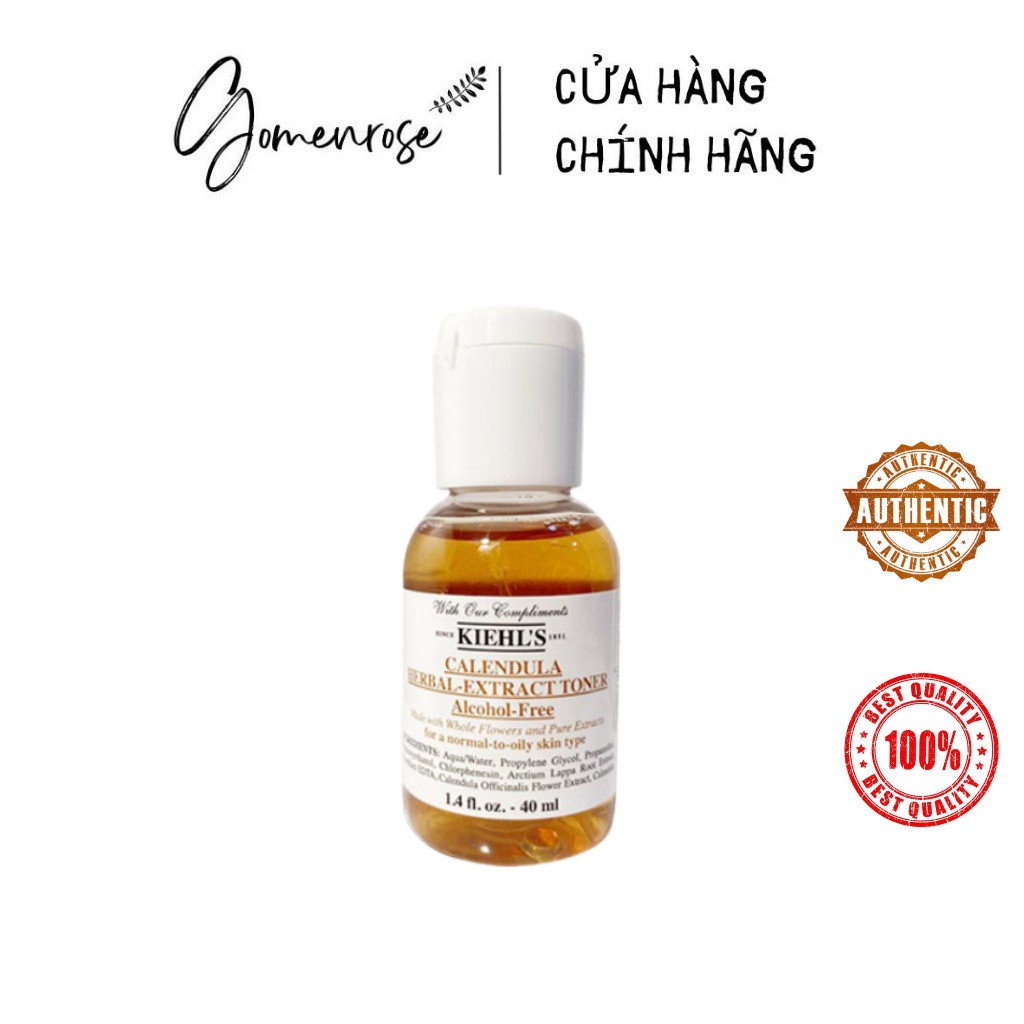 Nước Hoa Hồng Hoa Cúc Kiehl's Calendula Herbal Extract Toner Alcohol-Free 40ml (Auth-đủ bill)