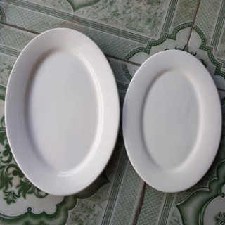 5 Đĩa sứ trắng hình bầu dục