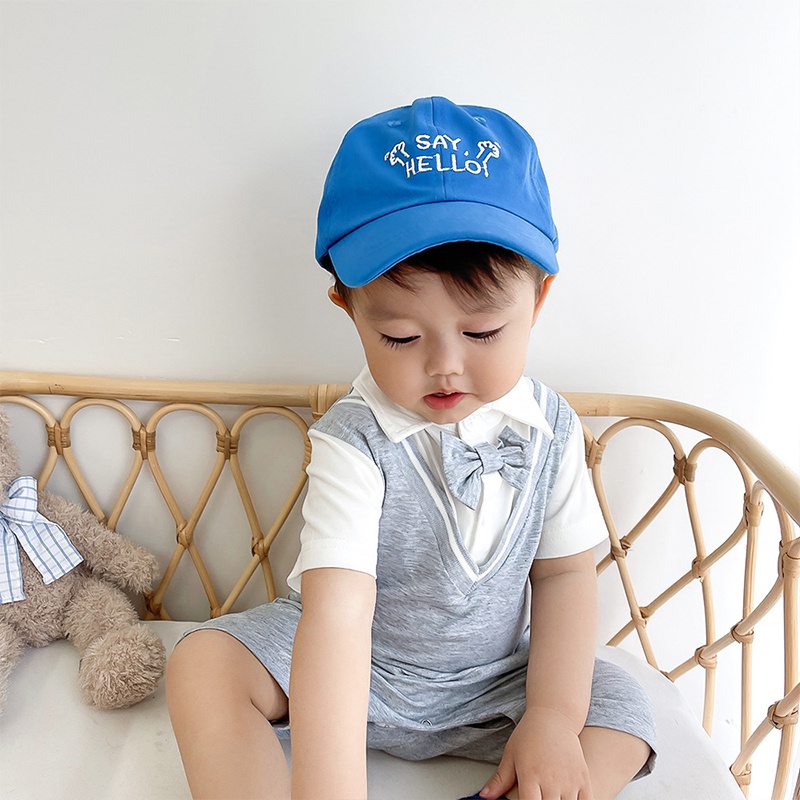 Bộ Áo Liền Quần Giả Hai Mảnh Tay Lửng In Họa Tiết Hoạt Hình Cho Bé Sơ Sinh