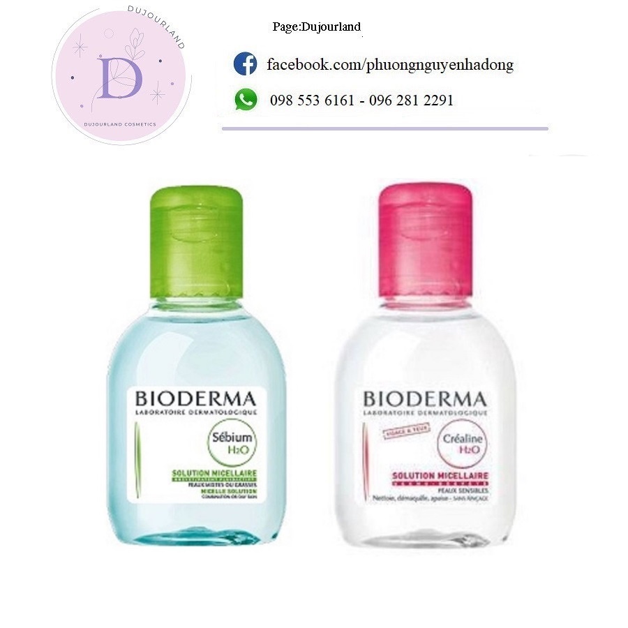 Tẩy trang Bioderma Créaline H20 và Bioderma Sébium H2O 100ml