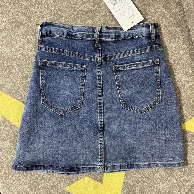 (SẴN) Chân váy jean ngắn xẻ loại dày đẹp | BigBuy360 - bigbuy360.vn