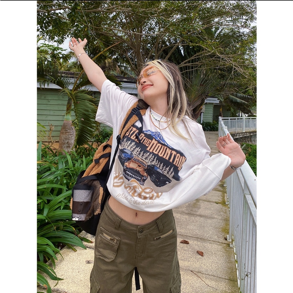 Áo thun Unisex tay lỡ Moutain Ulzzang Tubee shop