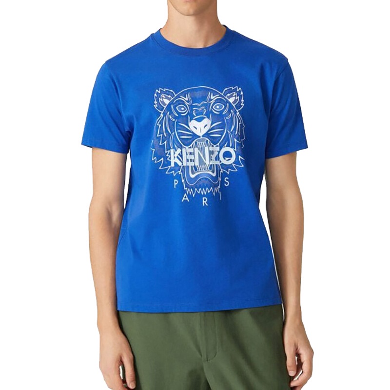 Áo Thun Cotton Tay Ngắn In Hình Đầu Hổ KENZO Cá Tính Cho Nam