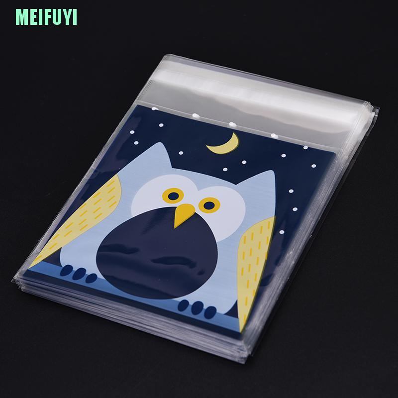 Set 100 Túi Nhựa Đựng Bánh Kẹo In Hình Động Vật Dễ Thương